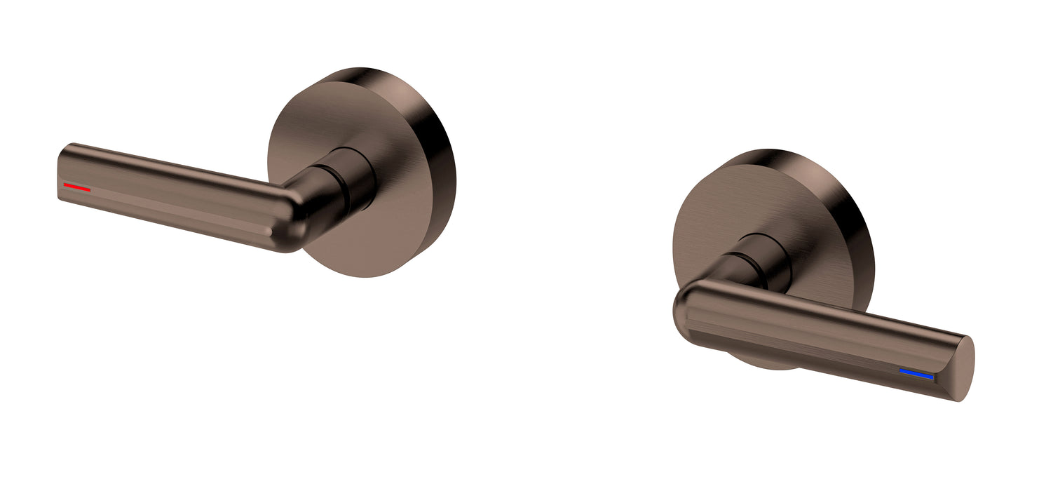 Phoenix Vivid Slimline Plus Lever Wall Top Assemblies 15mm Extended Spindles - Brushed Bronze