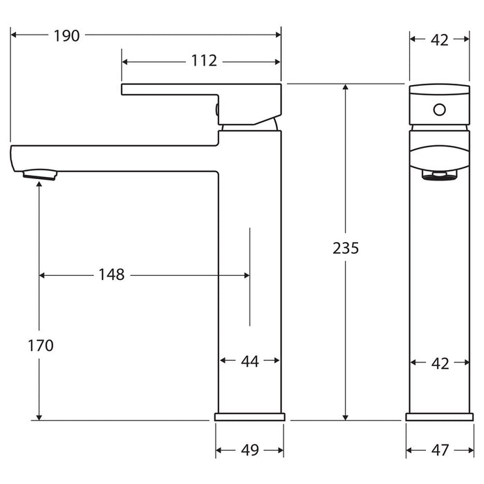 KOKO Medium Basin Mixer Chrome 235mm High