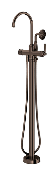 Phoenix Cromford Floor Mounted Bath Mixer with Hand Shower Brushed Bronze