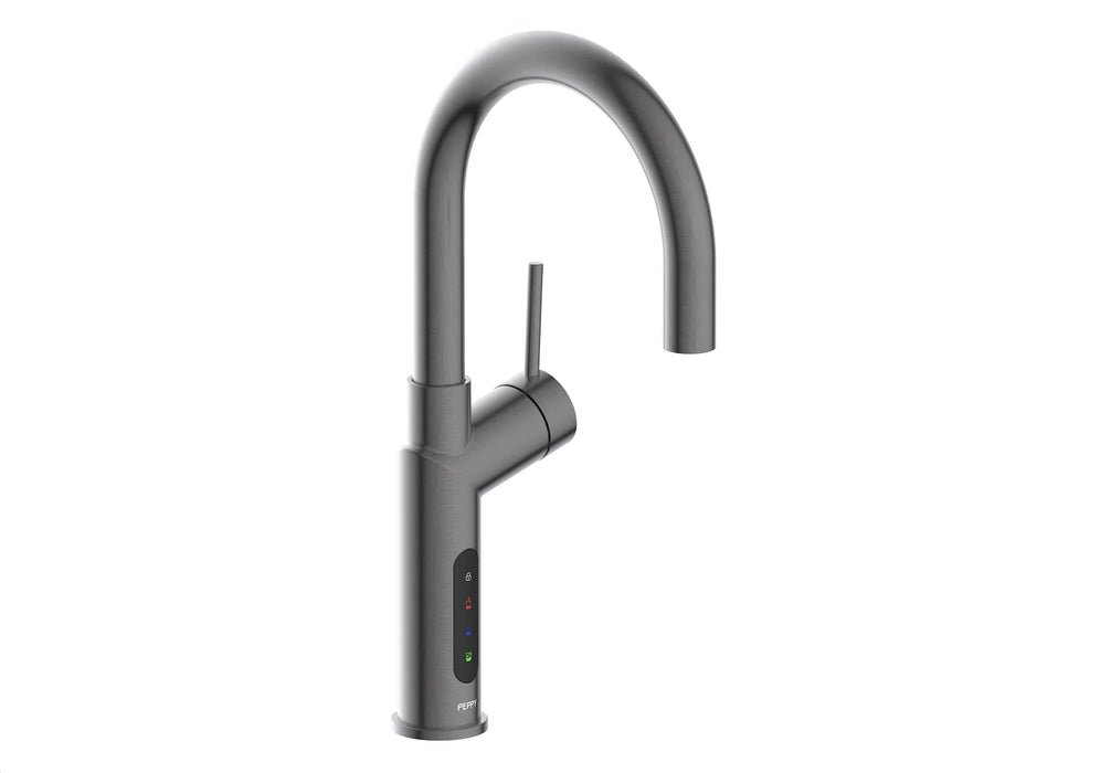 Peppy Taps Signature 5in1 Touch Control Boiling Chilled Soda Kitchen Mixer - Gun Metal Grey