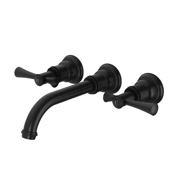 Phoenix Cromford Wall Basin / Bath Tap Set, Matte Black