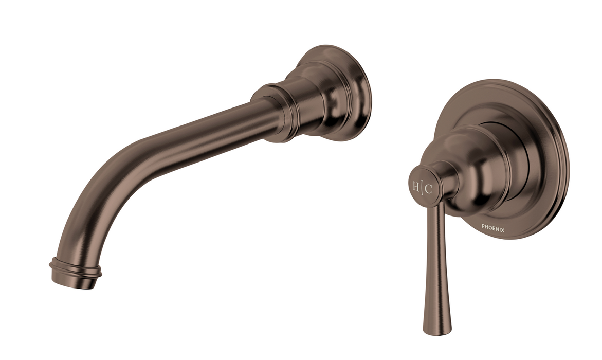 Phoenix Cromford SwitchMix Wall Basin / Bath Mixer Set Brushed Bronze