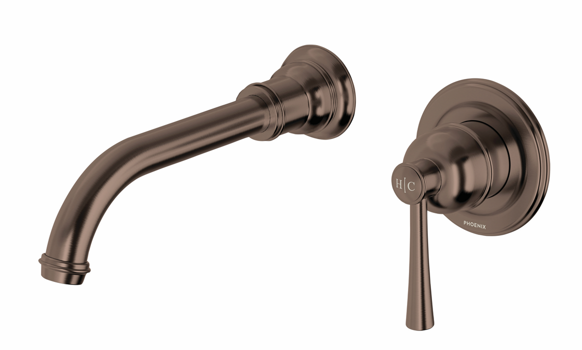 Phoenix Cromford SwitchMix Wall Basin / Bath Mixer Set Fit-Off Kit Brushed Bronze