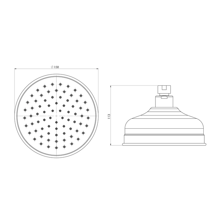 Phoenix Cromford Shower Rose, Matte Black