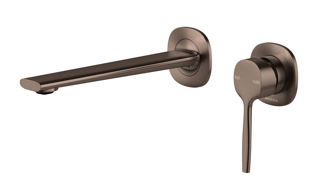Phoenix Vask SwitchMix Wall Basin / Bath Mixer Set 200mm Fit-Off Kit  Brushed Bronze