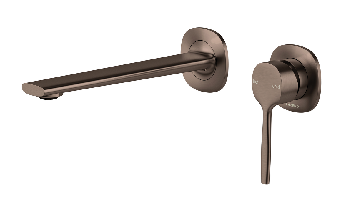 Phoenix Vask SwitchMix Wall Basin / Bath Mixer Set 200mm Pin Up  Brushed Bronze