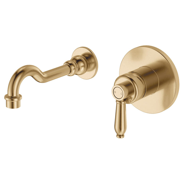 Fienza Eleanor Wall Basin/Bath Mixer Set Urban Brass