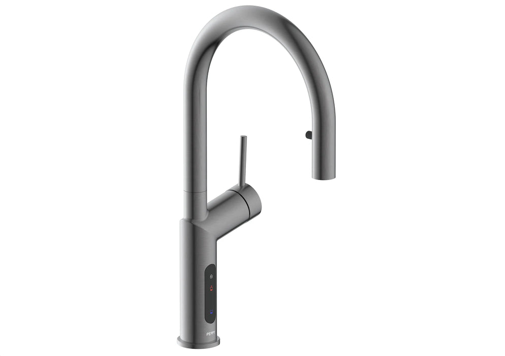 Peppy Taps Signature 4in1 Pullout Touch Control Boiling Chilled Kitchen Mixer - Gun Metal Grey
