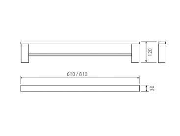 KOKO Double Towel Rail 810mm Chrome