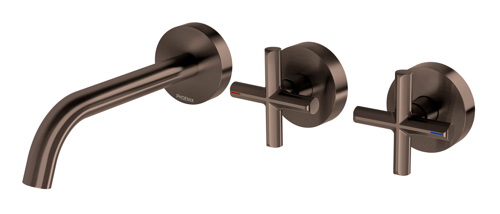 Phoenix Vivid Slimline Plus Wall Basin / Bath Hostess Set 180mm Outlet, Brushed Bronze