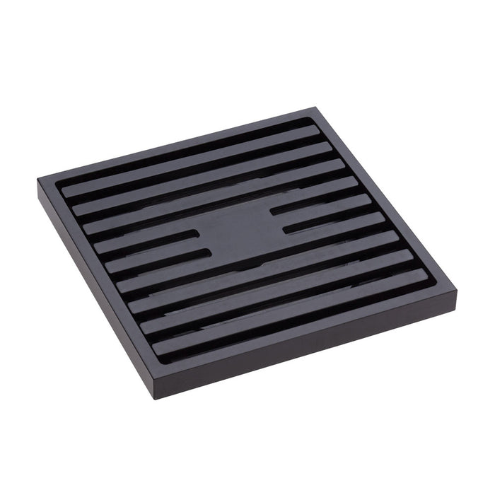 Fienza Floor Waste 100mm Square Slim Grate 88mm outlet Matte Black