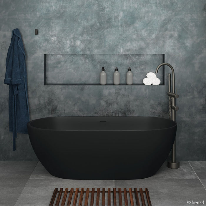 Fienza Luciana Freestanding 1500mm Stone Bath Matte Black