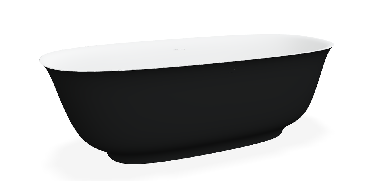 Domus Living Caria 1700mm Freestanding Stone Bath, Matte Black