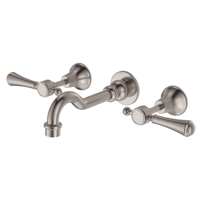 Fienza Lillian Lever Basin/Bath Set Wall Set, Brushed Nickel