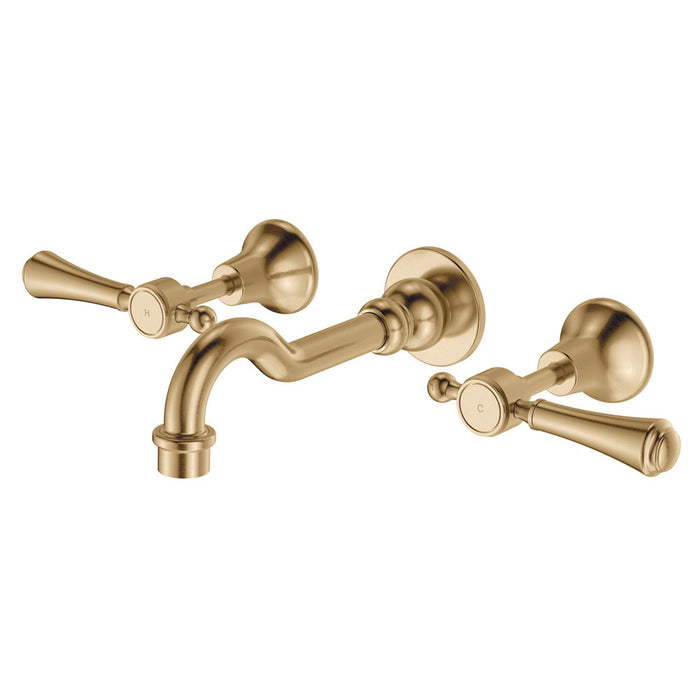 Fienza Lillian Lever Basin/Bath Set Wall Set, Urban Brass