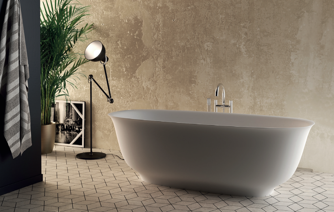 Domus Living Caria 1700mm Freestanding Stone Bath, Matte Black