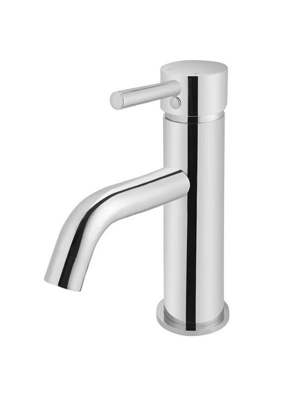 Meir Round Basin Mixer Curved, Chrome