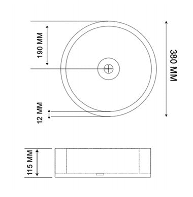 New Form Mid Round Concrete Vessel Basin  -  Burgundy
