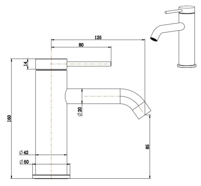 Bella Vista Mica LVB Basin Mixer (Curved Spout) Living Brass