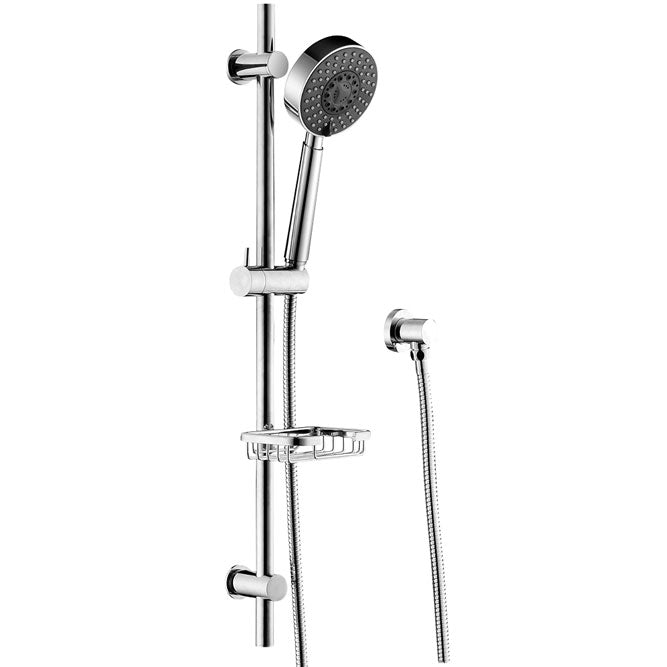 Fienza Michelle Multifunction Rail Shower with Soap Basket, Chrome