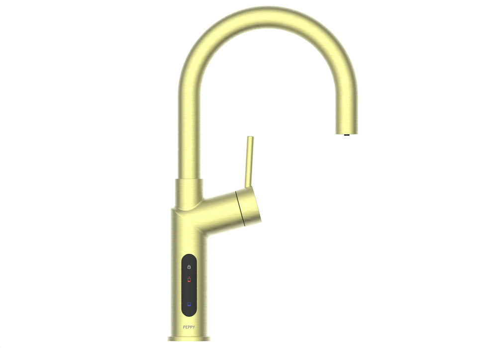 Peppy Taps Signature 4in1 Touch Control Boiling Chilled Kitchen Mixer - Brushed Brass Gold