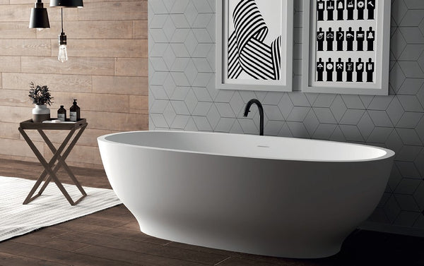 Domus Living Lemonia 1750mm Freestanding Stone Bath, Custom Colour