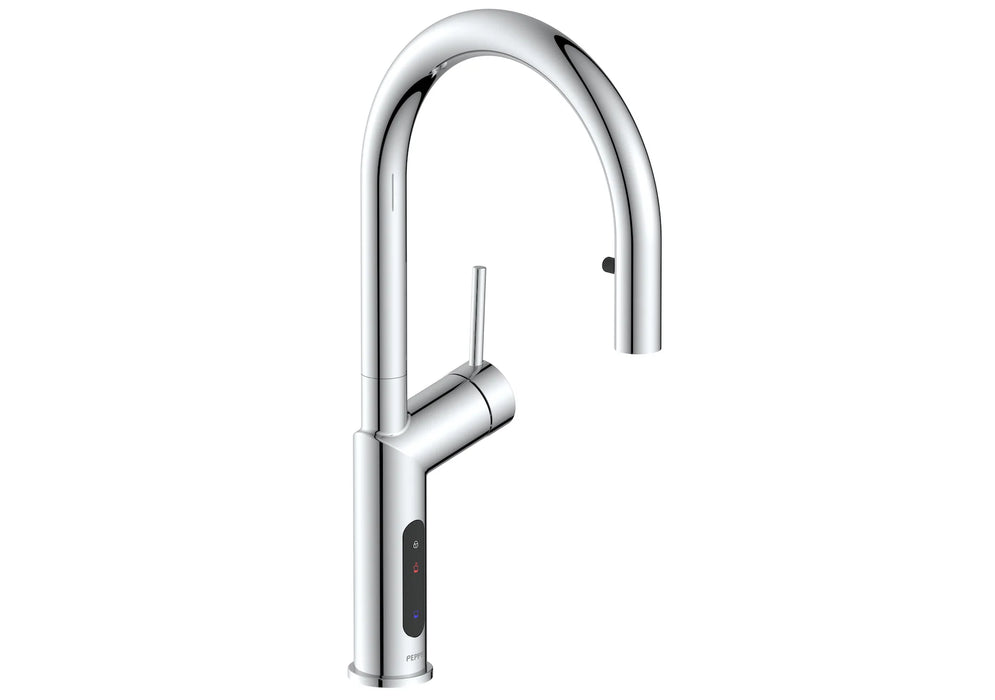 Peppy Taps Signature 4in1 Pullout Touch Control Boiling Chilled Kitchen Mixer - Chrome