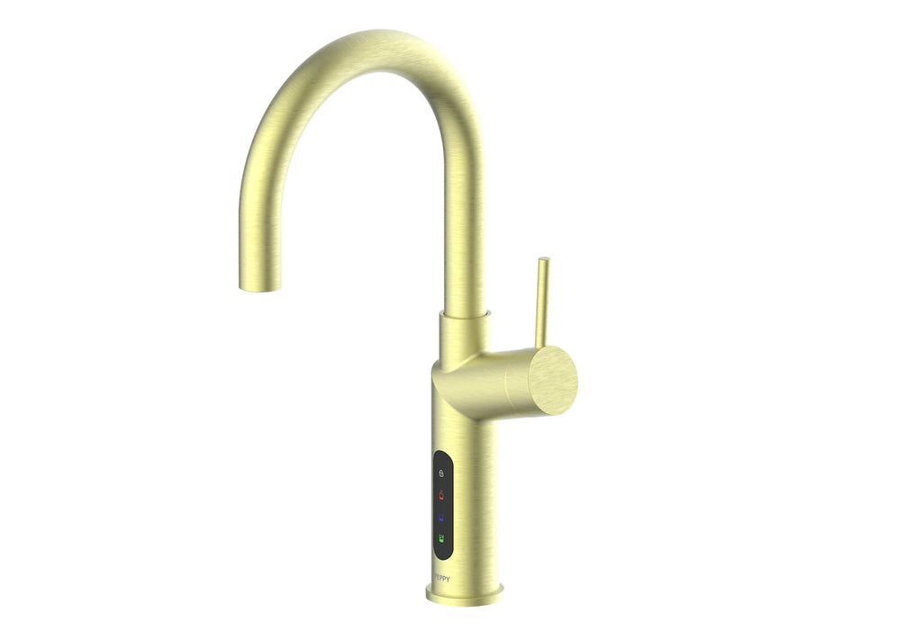 Peppy Taps Signature 5in1 Touch Control Boiling Chilled Soda Kitchen Mixer - Brushed Brass Gold