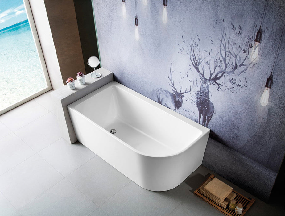 BNK Modica 1700 Acrylic Left Hand Corner Bath - Matte White
