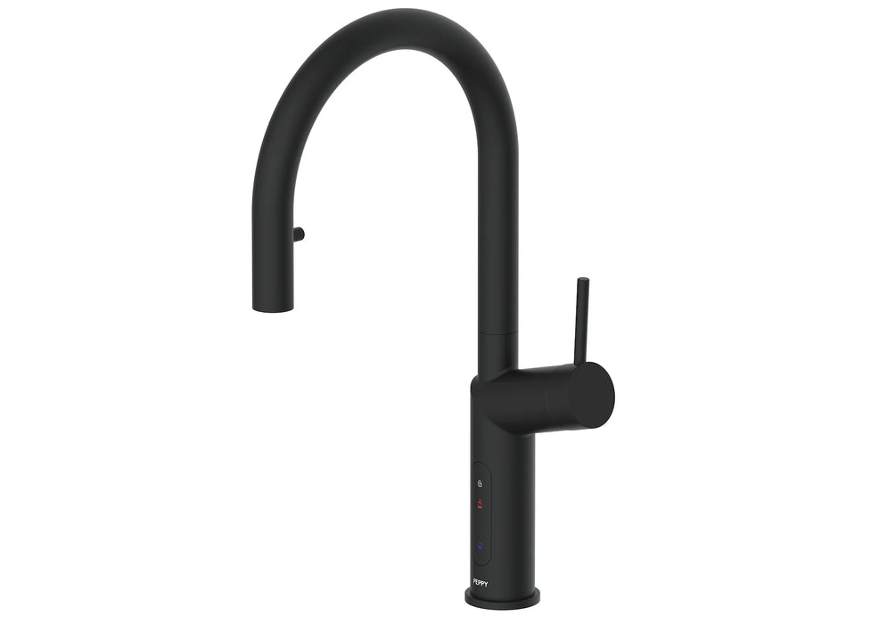 Peppy Taps Signature 4in1 Pullout Touch Control Boiling Chilled Kitchen Mixer - Matte Black