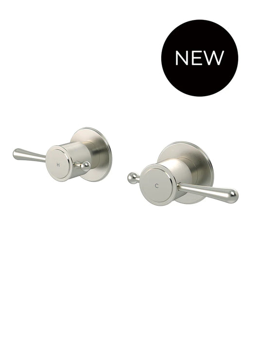 Meir Harrington Wall Tap Set with Lever Handle Brushed Nickel