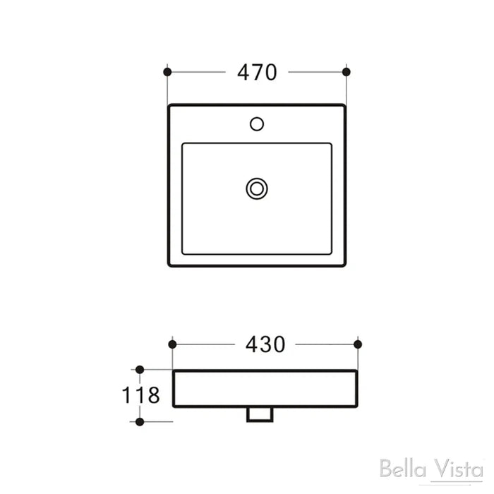 Bella Vista Riva  470 x 430mm White
