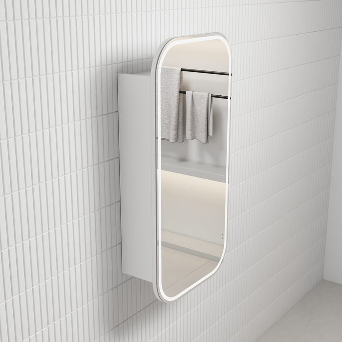 AULIC VIENNA LED MATTE WHITE SHAVING CABINET 450*900*150MM