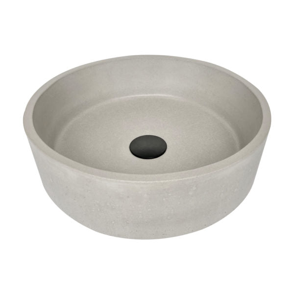 New Form Mid Round Concrete Vessel Basin  -  Burgundy