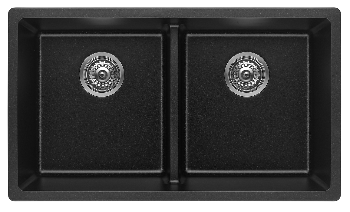 Bella Vista Fomos Sink 790 x 460mm - Double Bowl Black