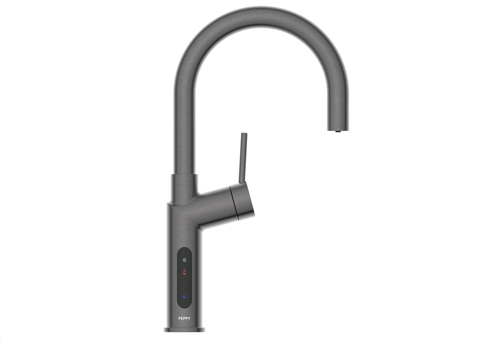 Peppy Taps Signature 4in1 Touch Control Boiling Chilled Kitchen Mixer - Gun Metal Grey