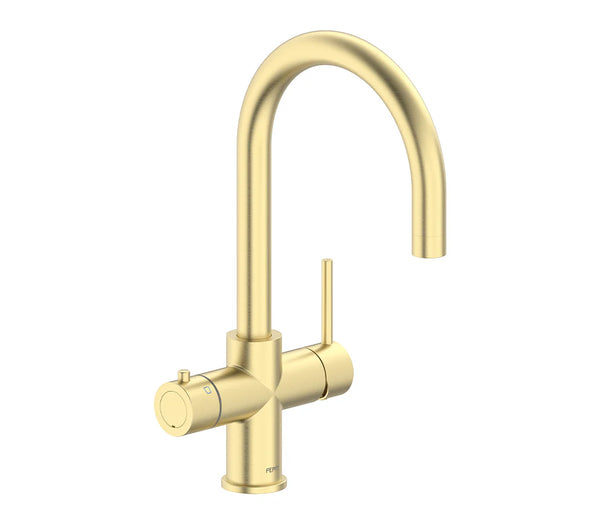 Peppy Taps 4 in 1 - Boiling, Chilled Brushed Brass Gold