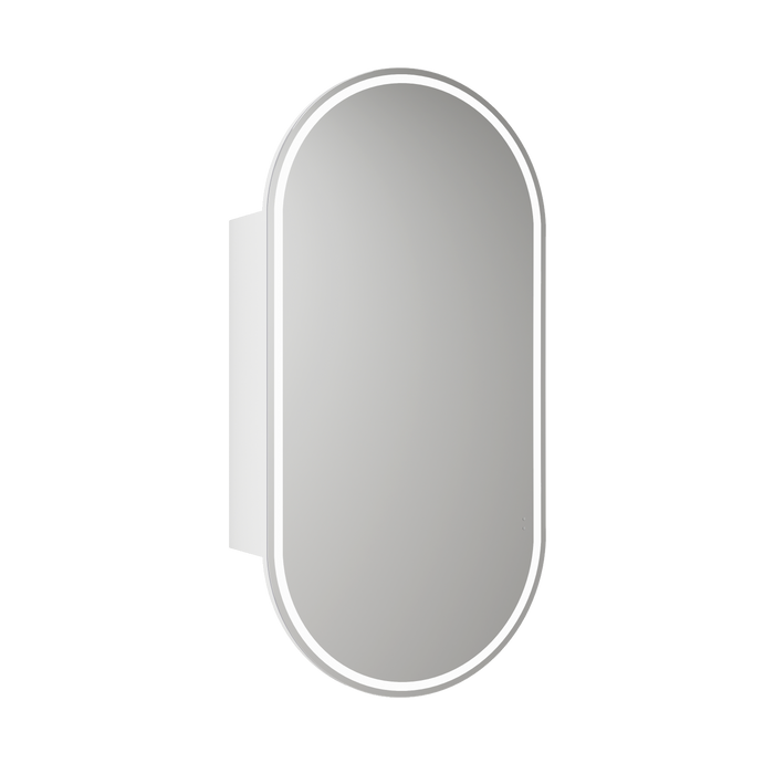 AULIC BEAU MONDE OBLONG LED MATTE WHITE SHAVING CABINET 450*900*150MM