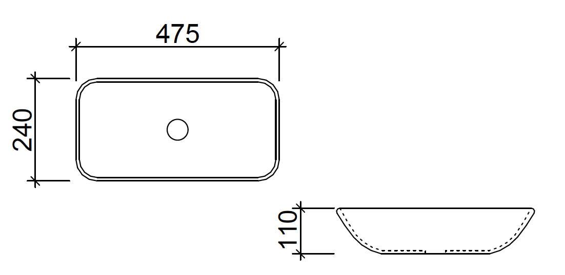 Bloom Basin 475mm White Gloss