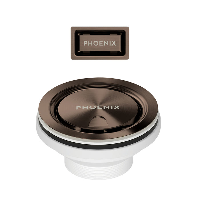 Phoenix 50mm Covered Sink Basket Waste & Overflow Brushed Bronze