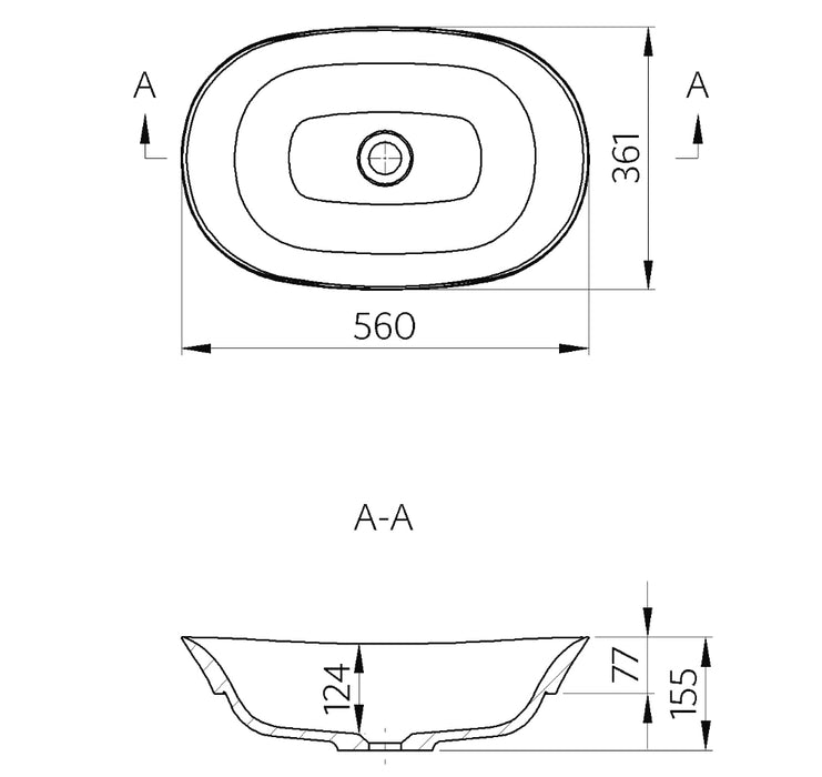 Adp Rise Semi-Inset Basin, Gloss White