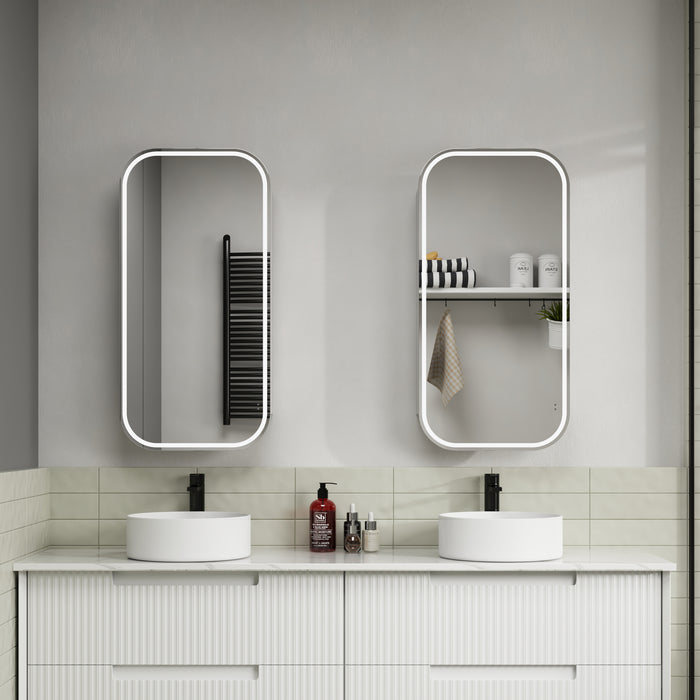 AULIC VIENNA LED MATTE WHITE SHAVING CABINET 450*900*150MM