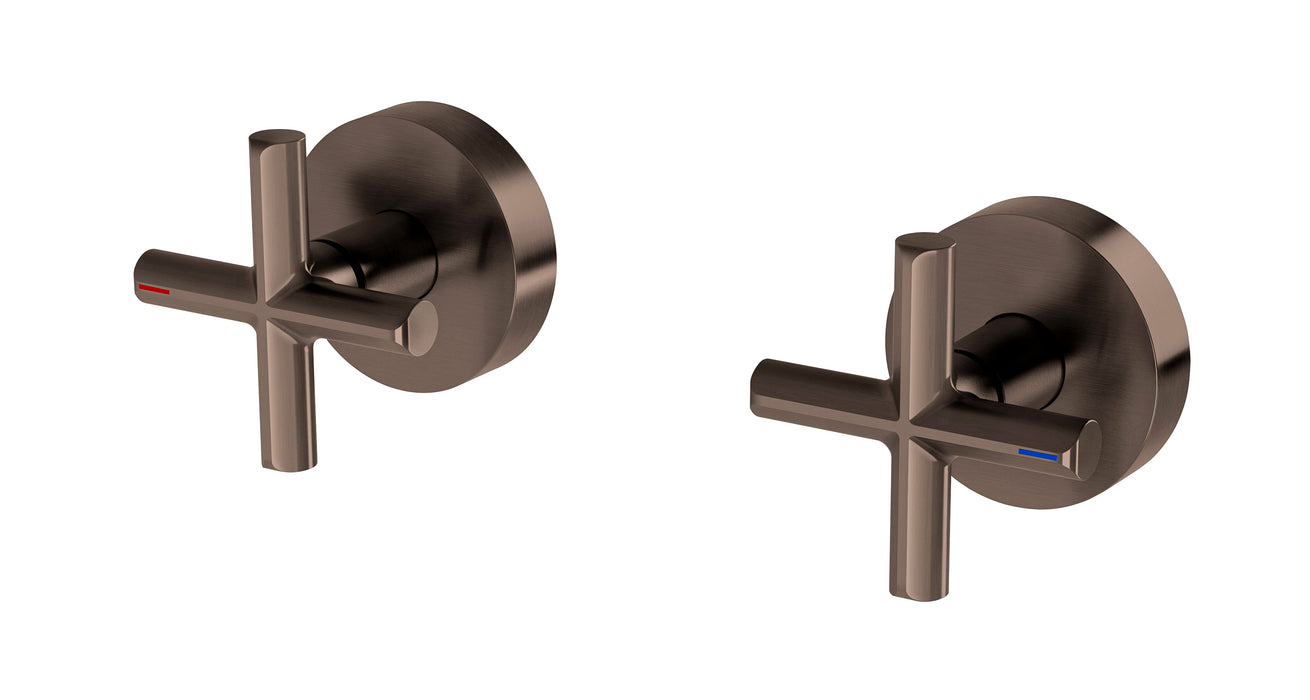 Phoenix Vivid Slimline Plus Wall Top Assemblies 15mm Extended Spindles - Brushed Bronze