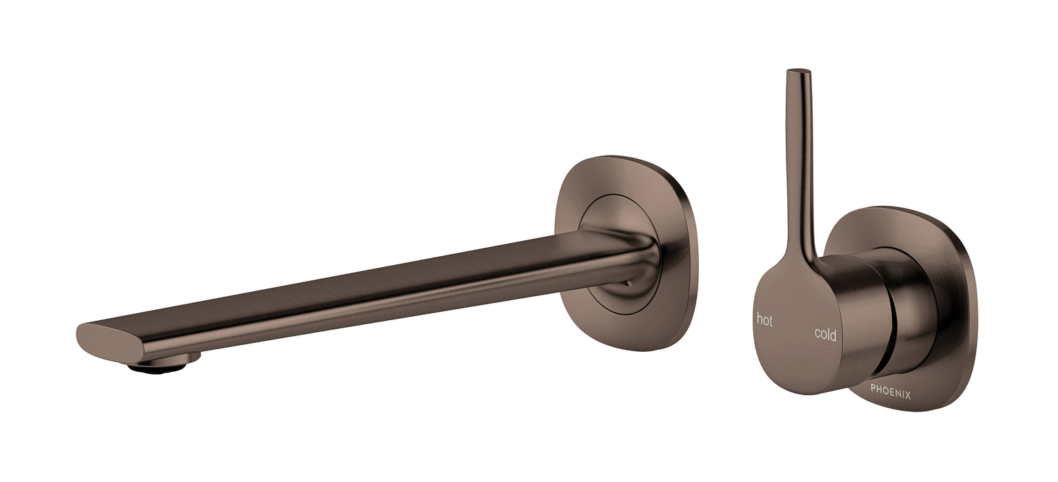 Phoenix Vask SwitchMix Wall Basin / Bath Mixer Set 200mm Pin Up Fit-Off Kit  Brushed Bronze