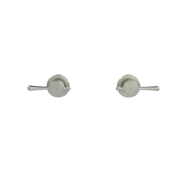 Meir Harrington Wall Tap Set with Lever Handle Brushed Nickel