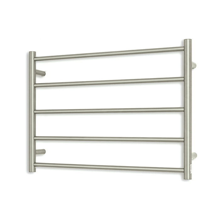 Radiant Heating 750 x 550mm Rnd Heated Towel Rail Right, Brushed Nickel