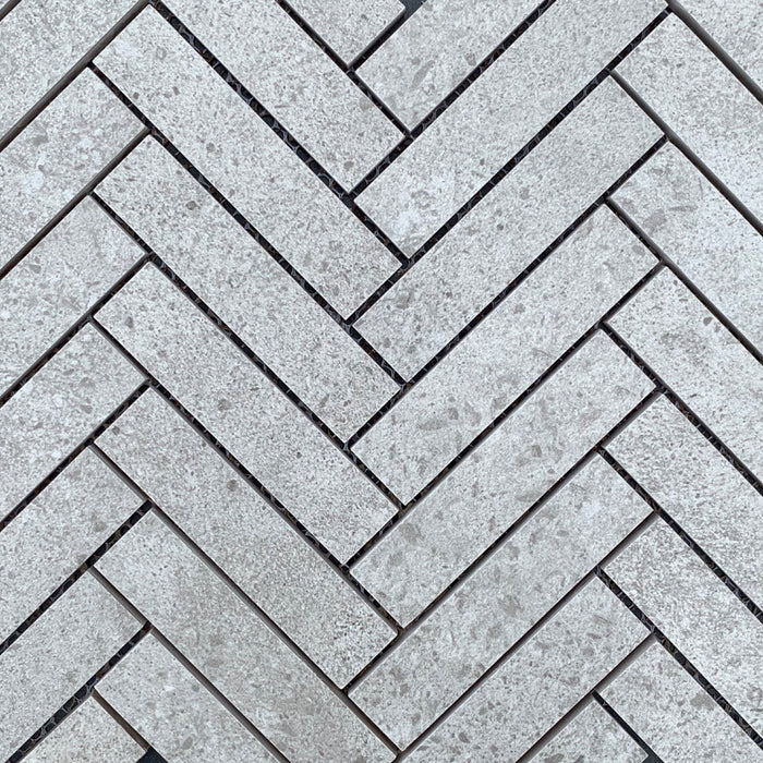 280x300 Polaris Rock Lappato Concrete Porcelain Tile Herringbone [Sheet]