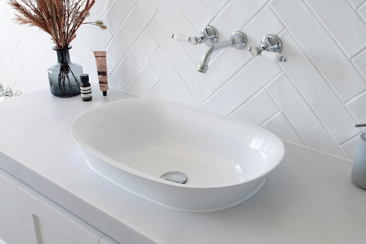 Adp Rise Semi-Inset Basin, Gloss White