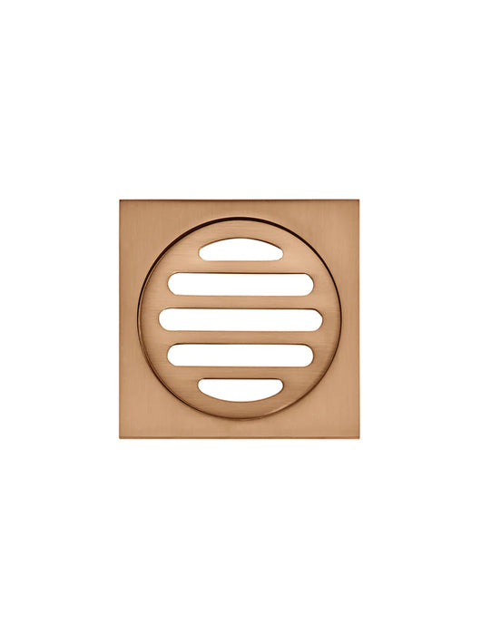 Meir Square Floor Grate Shower Drain 80mm Outlet, Lustre Bronze