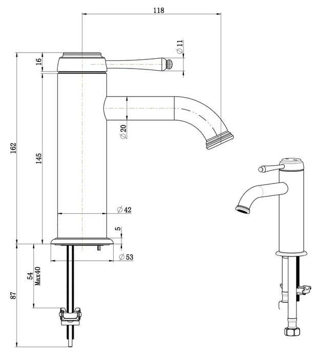 Bella Vista Mica Heritage Basin Mixer Dusk Bronze